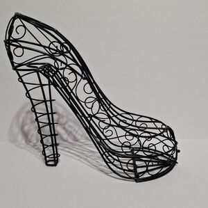 Black Wire High Heel Decorative Shoe - Women Shoes